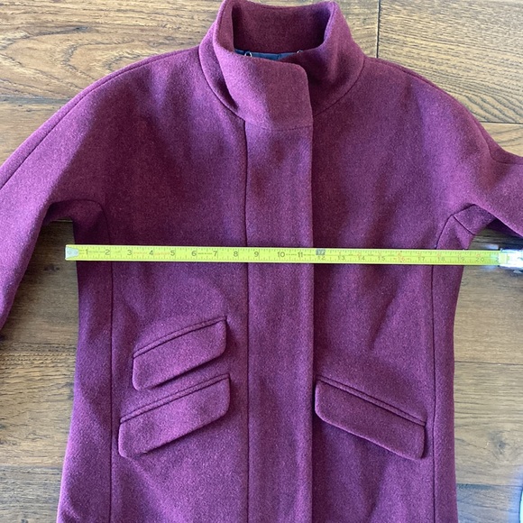 *NWOT* J.Crew Cocoon Coat Italian Stadium Cloth Wool, Heather Fire Red, size 0P - Picture 12 of 16